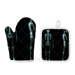 Human Skeleton X-Ray Print Oven Mitt And Pot Holder Set