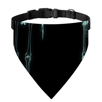 Human Skeleton X-Ray Print Over The Collar Dog Bandana