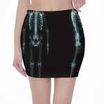Human Skeleton X-Ray Print Pencil Mini Skirt