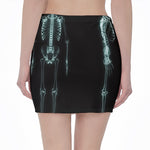 Human Skeleton X-Ray Print Pencil Mini Skirt