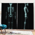 Human Skeleton X-Ray Print Pencil Pleat Curtains