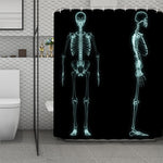 Human Skeleton X-Ray Print Polyester Shower Curtain