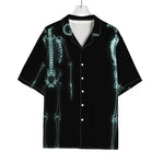 Human Skeleton X-Ray Print Rayon Hawaiian Shirt