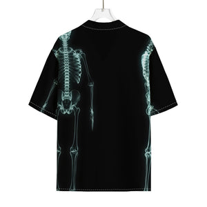 Human Skeleton X-Ray Print Rayon Hawaiian Shirt