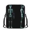 Human Skeleton X-Ray Print Rectangular Crossbody Bag