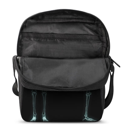 Human Skeleton X-Ray Print Rectangular Crossbody Bag