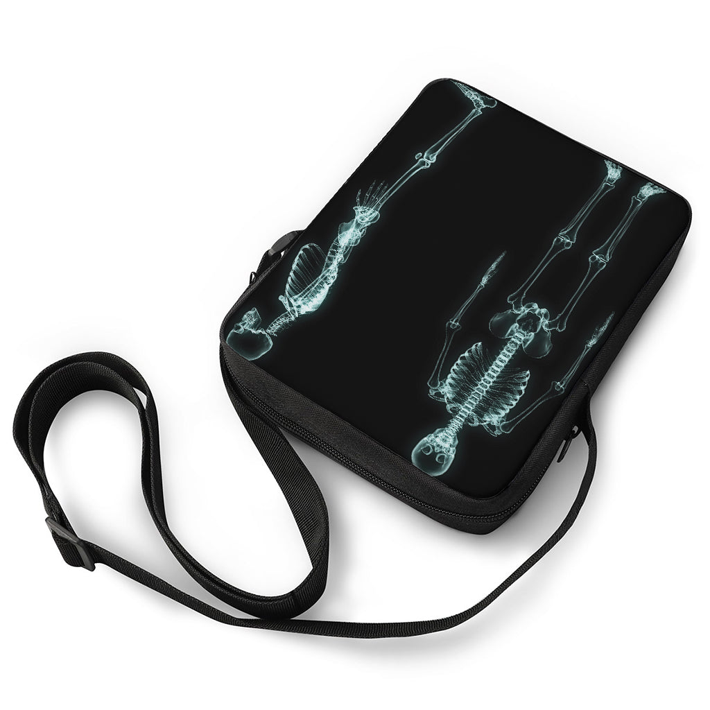 Human Skeleton X-Ray Print Rectangular Crossbody Bag