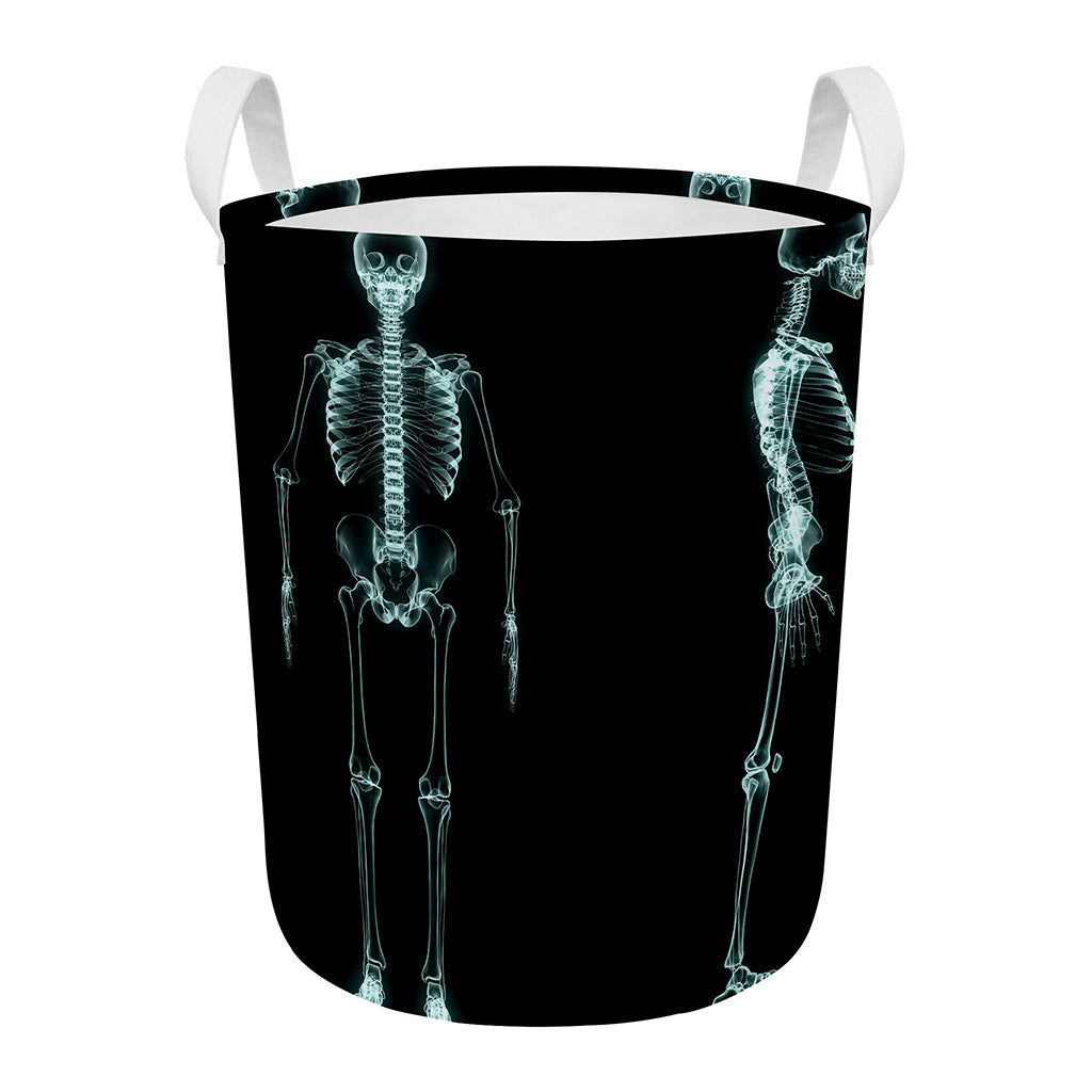 Human Skeleton X-Ray Print Round Laundry Basket