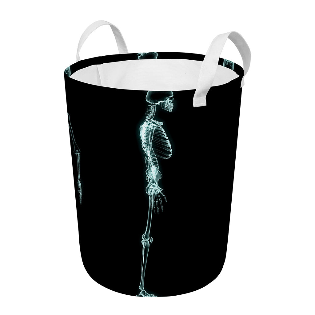 Human Skeleton X-Ray Print Round Laundry Basket