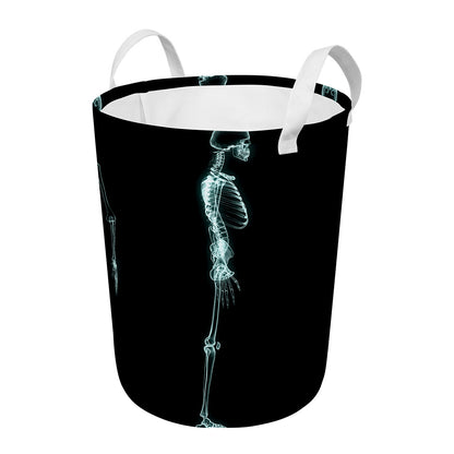 Human Skeleton X-Ray Print Round Laundry Basket