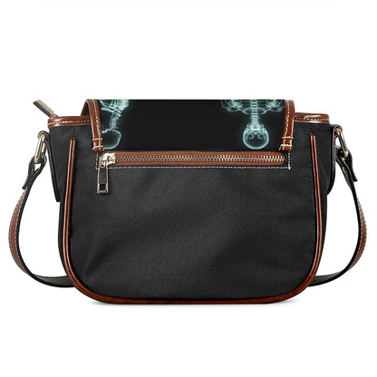 Human Skeleton X-Ray Print Saddle Bag
