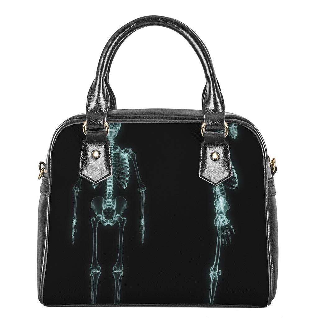 Human Skeleton X-Ray Print Shoulder Handbag