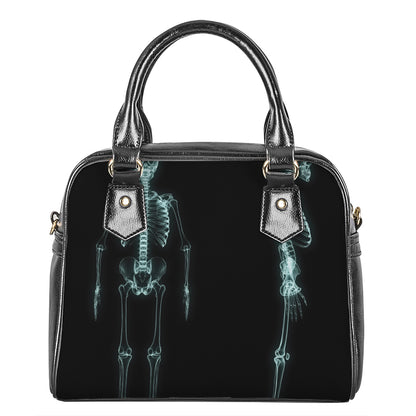 Human Skeleton X-Ray Print Shoulder Handbag