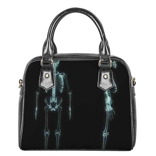 Human Skeleton X-Ray Print Shoulder Handbag