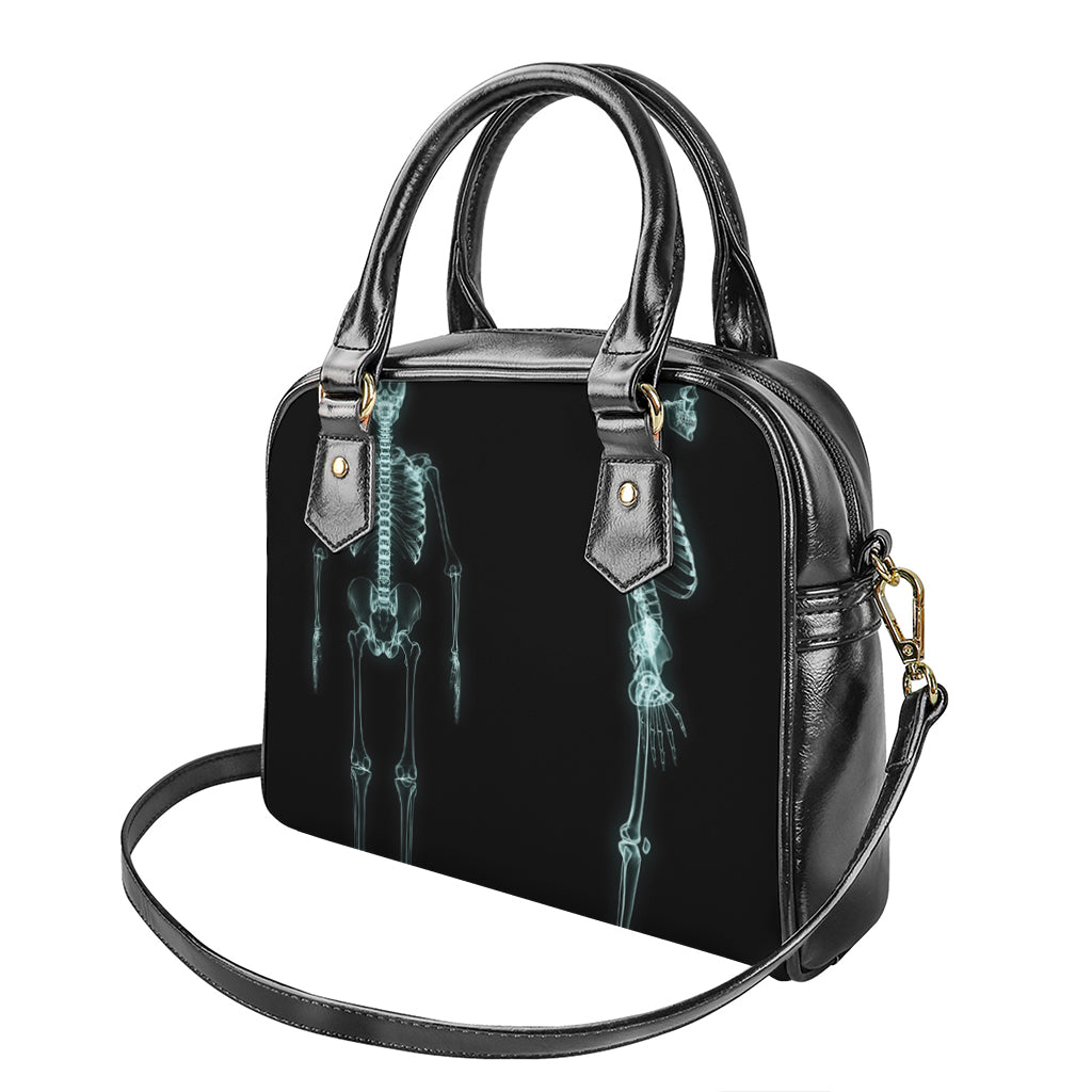 Human Skeleton X-Ray Print Shoulder Handbag