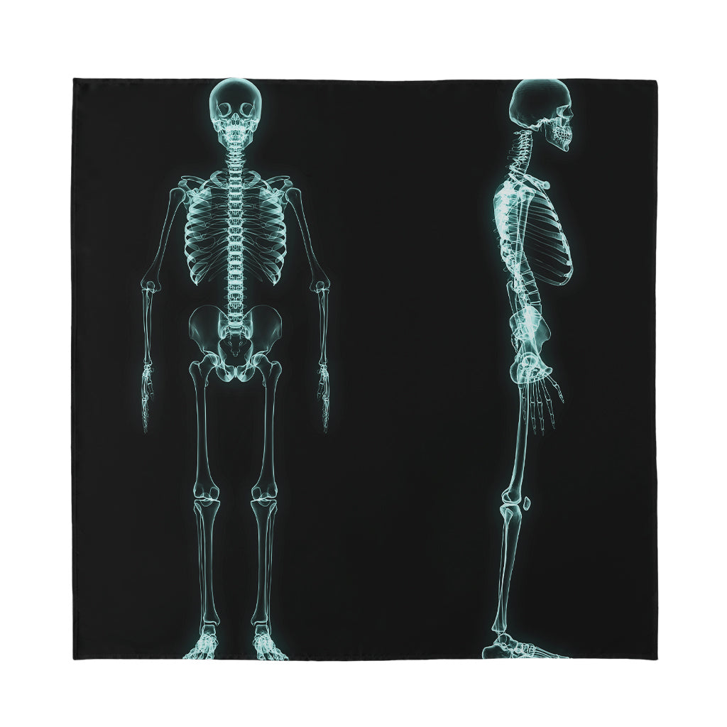 Human Skeleton X-Ray Print Silk Bandana