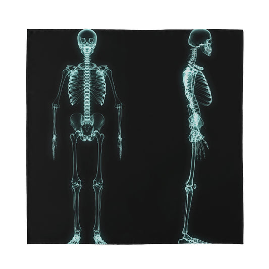 Human Skeleton X-Ray Print Silk Bandana