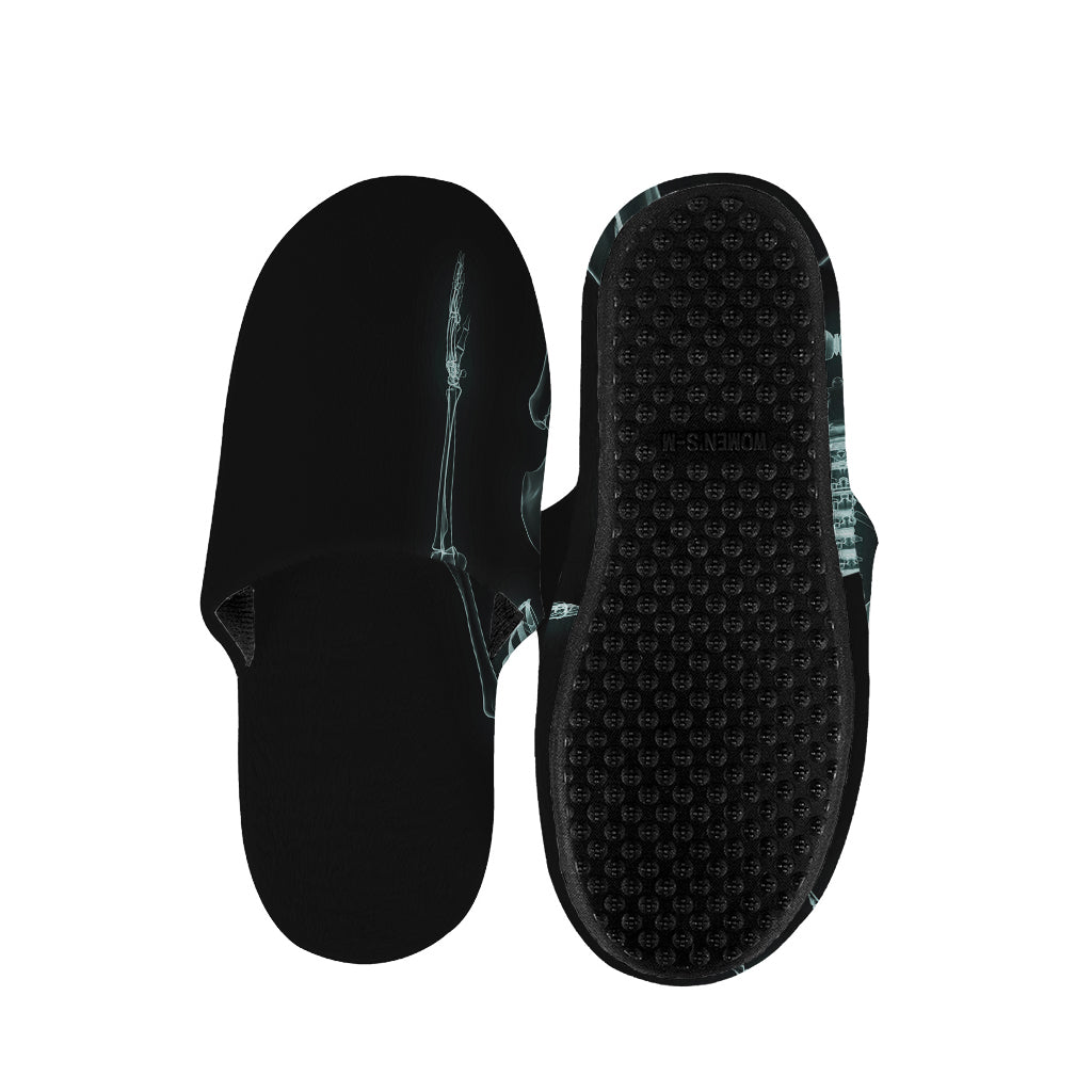 Human Skeleton X-Ray Print Slippers