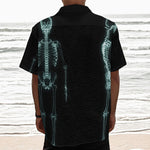 Human Skeleton X-Ray Print Textured Short Sleeve Shirt