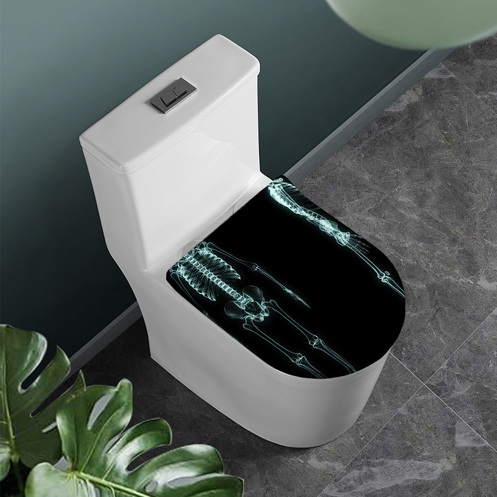 Human Skeleton X-Ray Print Toilet Lid Cover