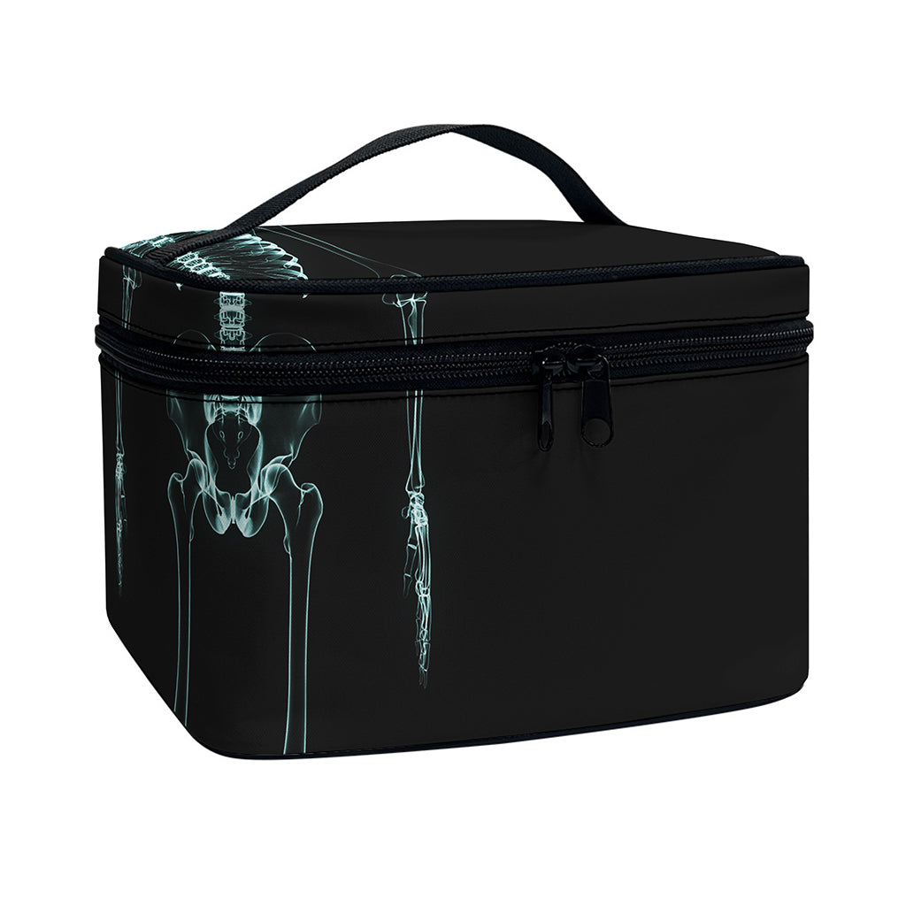 Human Skeleton X-Ray Print Travel Makeup Bag