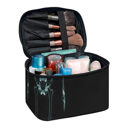 Human Skeleton X-Ray Print Travel Makeup Bag