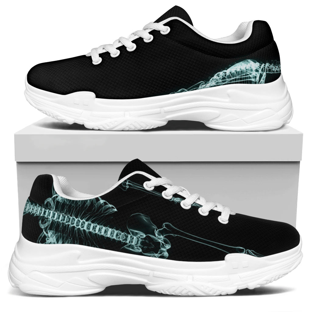 Human Skeleton X-Ray Print White Chunky Shoes