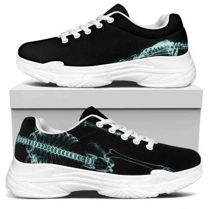 Human Skeleton X-Ray Print White Chunky Shoes