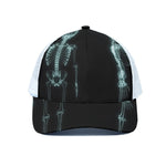 Human Skeleton X-Ray Print White Mesh Trucker Cap