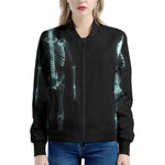 Human Skeleton X-Ray Print Women's Bomber Jacket