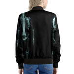 Human Skeleton X-Ray Print Women's Bomber Jacket