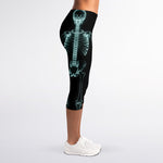 Human Skeleton X-Ray Print Women's Capri Leggings