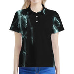 Human Skeleton X-Ray Print Women's Polo Shirt