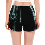 Human Skeleton X-Ray Print Women's Split Running Shorts