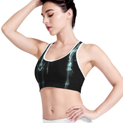 Human Skeleton X-Ray Print Women's Sports Bra