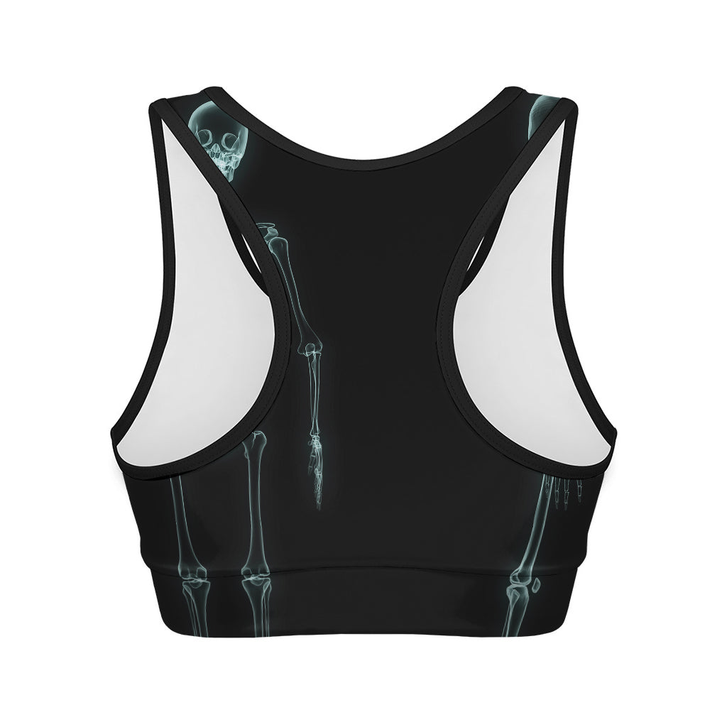 Human Skeleton X-Ray Print Women's Sports Bra
