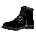 Human Skeleton X-Ray Print Padded Collar Lace Up Boots