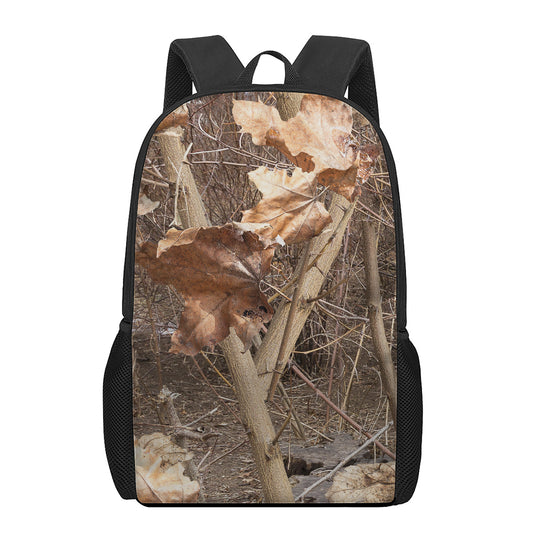 Hunting Camo Pattern Print 17 Inch Backpack
