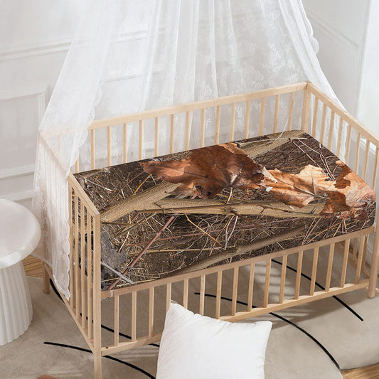 Hunting Camo Pattern Print Baby Crib Sheet