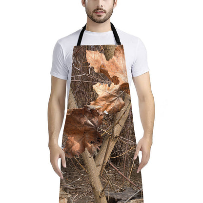 Hunting Camo Pattern Print Bib Apron With Pocket