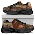 Hunting Camo Pattern Print Black Chunky Shoes