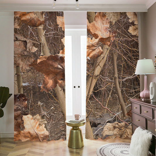 Hunting Camo Pattern Print Blackout Pencil Pleat Curtains
