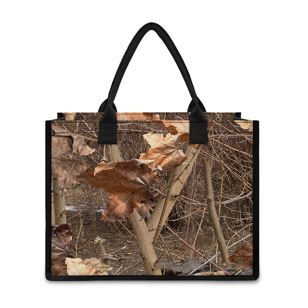 Hunting Camo Pattern Print Canvas Tote Bag