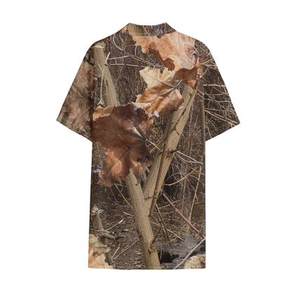 Hunting Camo Pattern Print Cotton Hawaiian Shirt