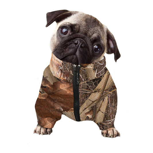 Hunting Camo Pattern Print Dog Zip Up Jacket
