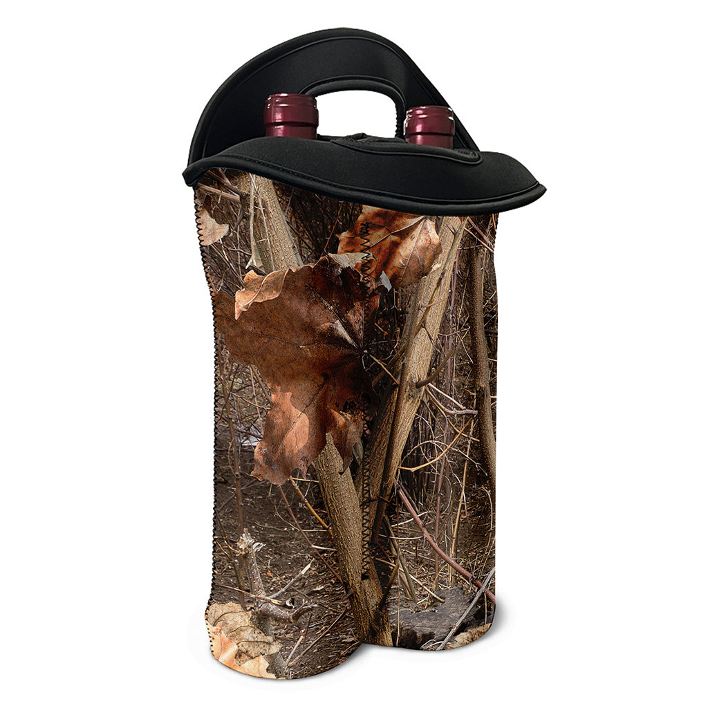 Hunting Camo Pattern Print Double Neoprene Wine Tote