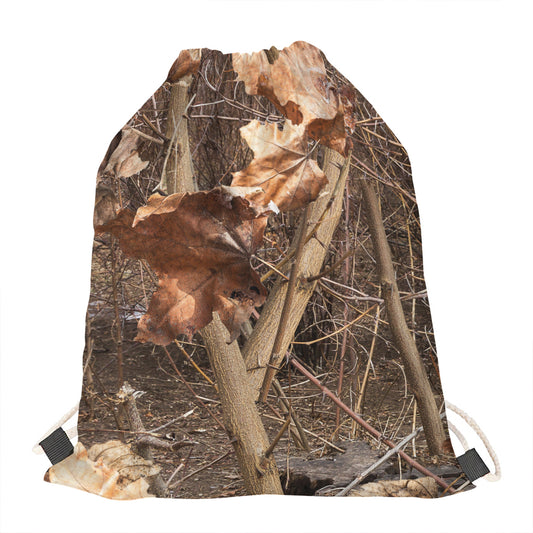 Hunting Camo Pattern Print Drawstring Bag