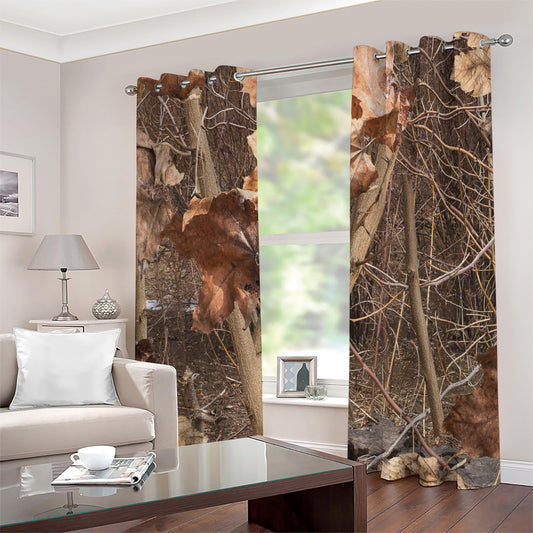 Hunting Camo Pattern Print Extra Wide Grommet Curtains
