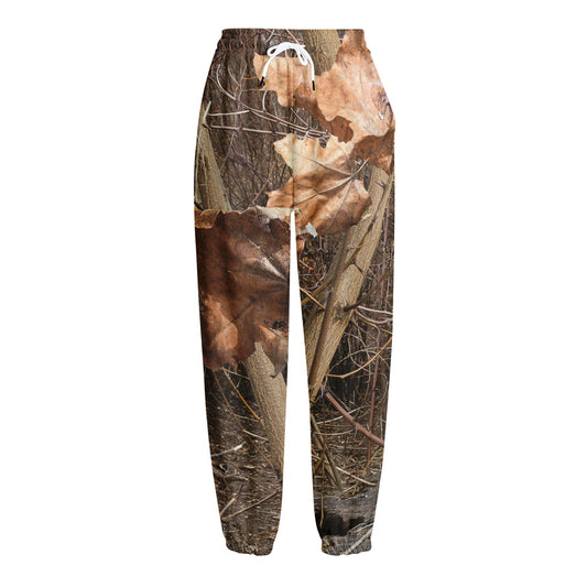 Hunting Camo Pattern Print Fleece Lined Knit Pants