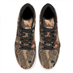 Hunting Camo Pattern Print High Top Leather Sneakers